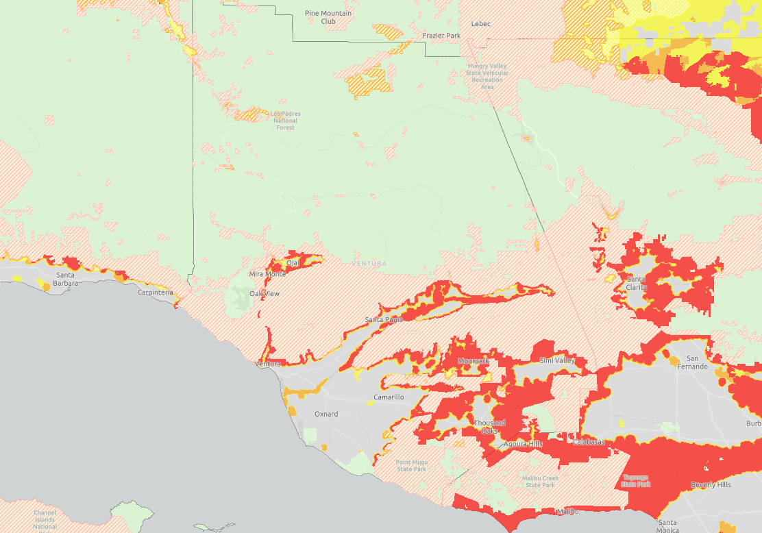 screenshot of FHSZ viewer_2024 map